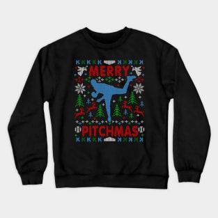 Funny Baseball Pitching Ugly Christmas Sweater Party Shirt Crewneck Sweatshirt